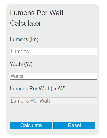 lumens per watt calculator