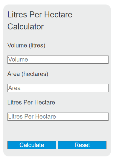 liters per hectare calculator