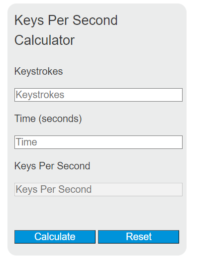 keys per second calculator