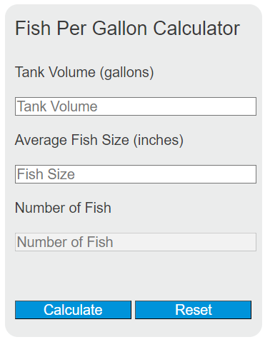 fish per gallon calculator