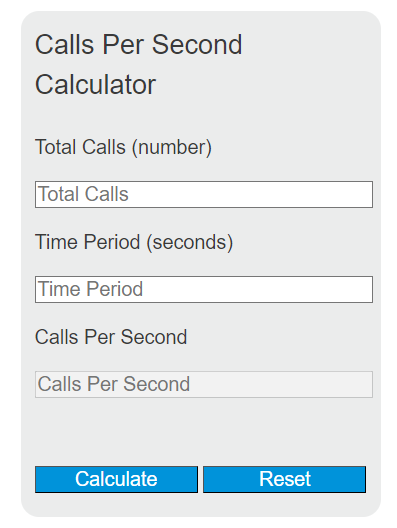 calls per second calculator
