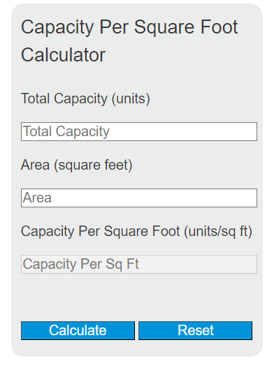 capacity per square foot calculator