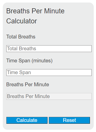 breaths per minute calculator
