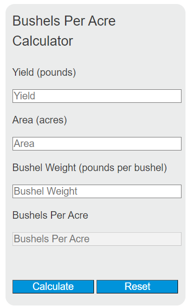 bushels per acre calculator