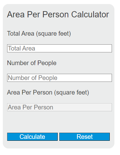 area per person calculator