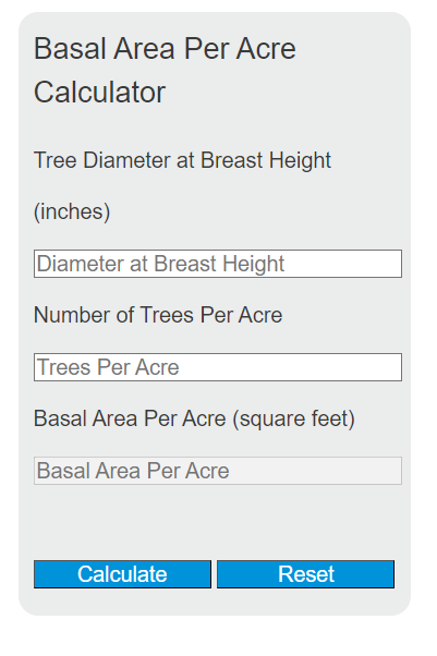 basal area per acre calculator