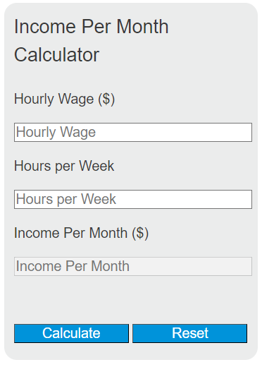 income per month calculator
