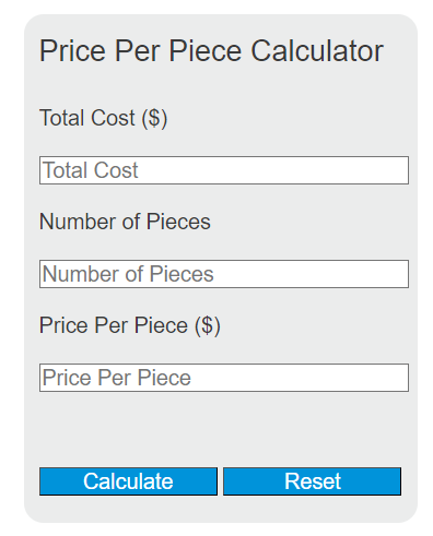 price per piece calculator