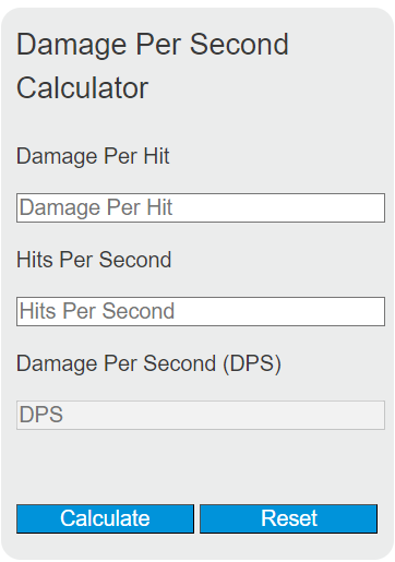 damage per second calculator