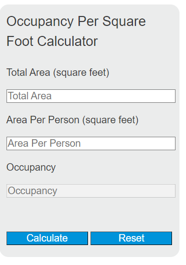 occupancy per square foot calculator
