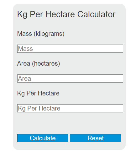 kg per hectare calculator