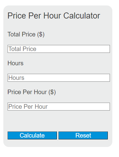 price per hour calculator