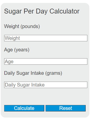 sugar per day calculator
