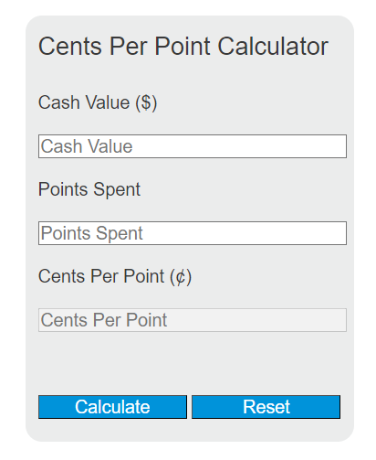 cents per point calculator