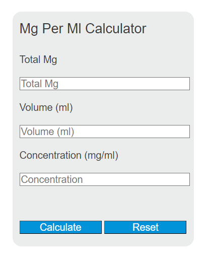 mg per ml calculator