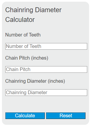 chainring diameter calculator