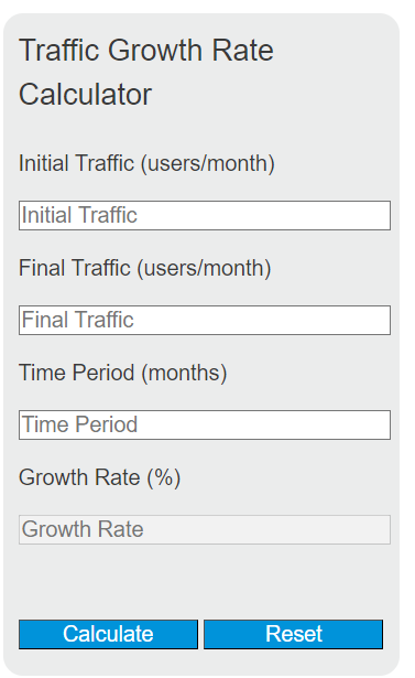 traffic growth rate calculator