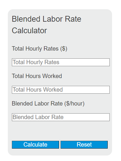 blended labor rate calculator