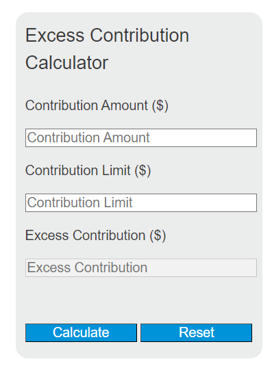 excess contribution calculator