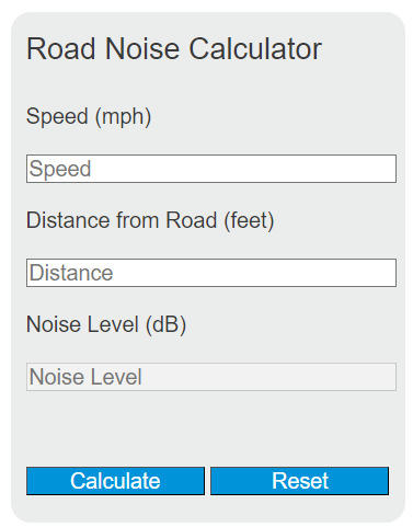 road noise calculator