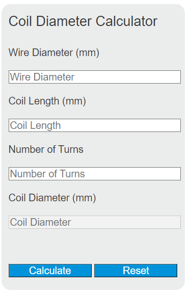coil diameter calculator