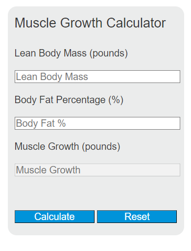 muscle growth calculator
