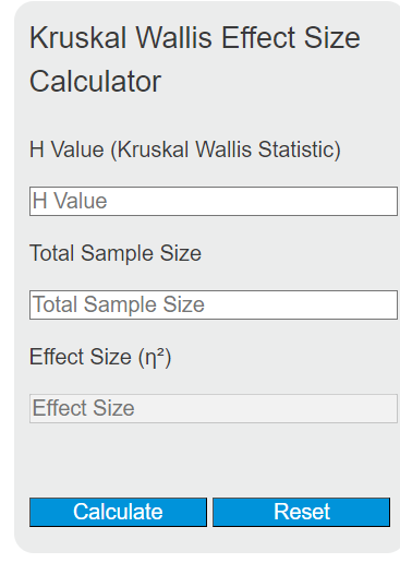 kruskal wallis effect size calculator