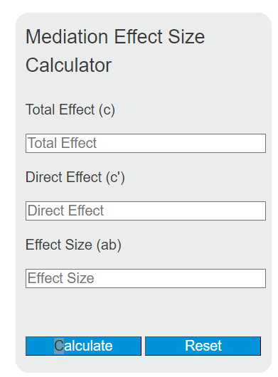 mediation effect size calculator