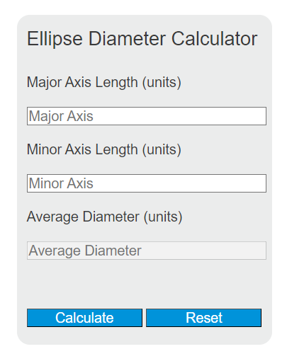 ellipse diameter calculator