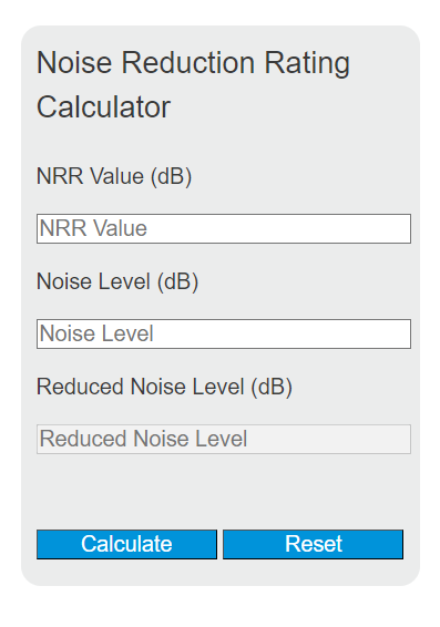 noise reduction rating calculator