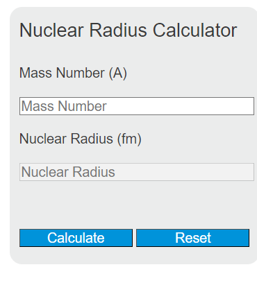 nuclear radius calculator