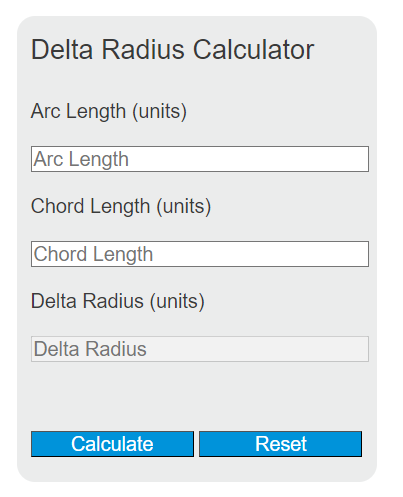 delta radius calculator