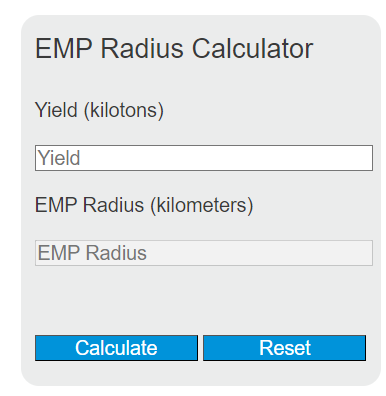 emp radius calculator