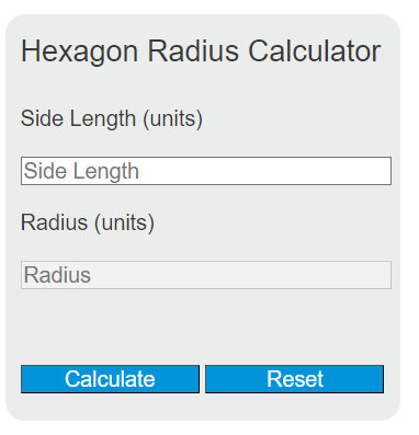 hexagon radius calculator