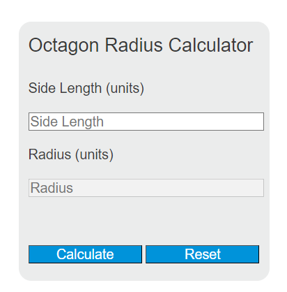 octagon radius calculator