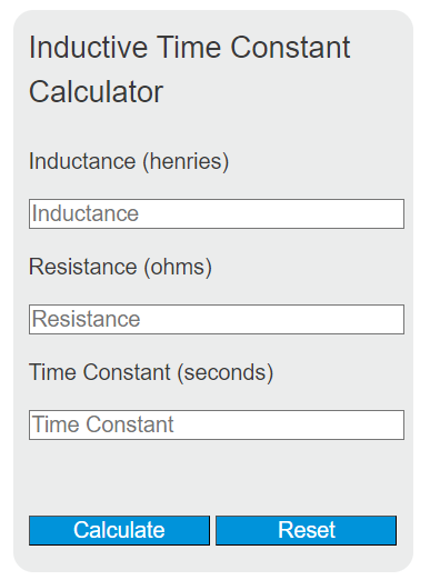 inductive time constant calculator