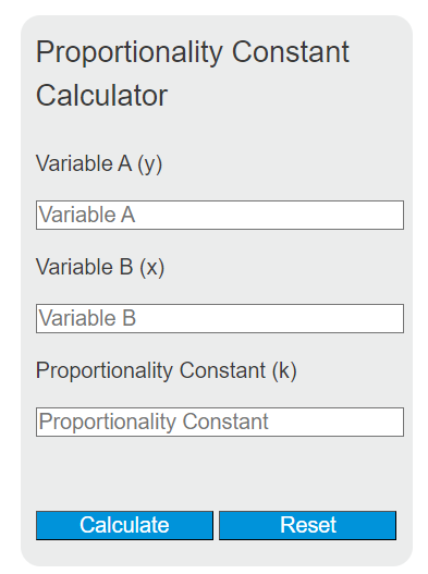 proportionality constant calculator