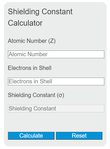 shielding constant calculator