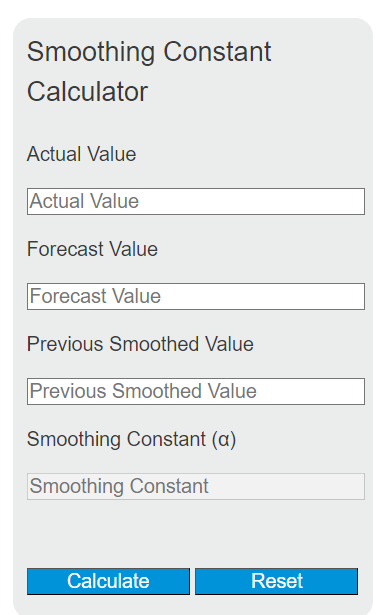smoothing constant calculator