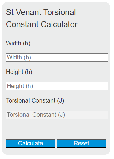 st venant torsional constant calculator
