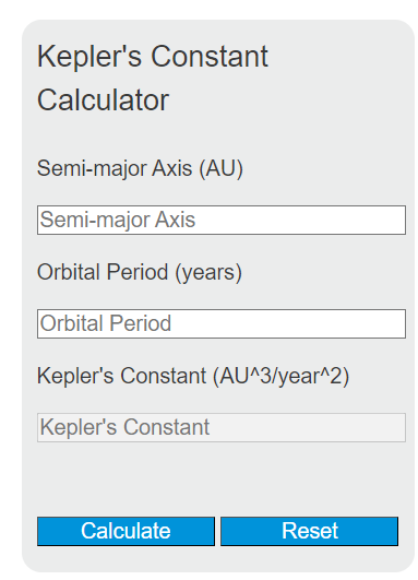 kepler's constant calculator