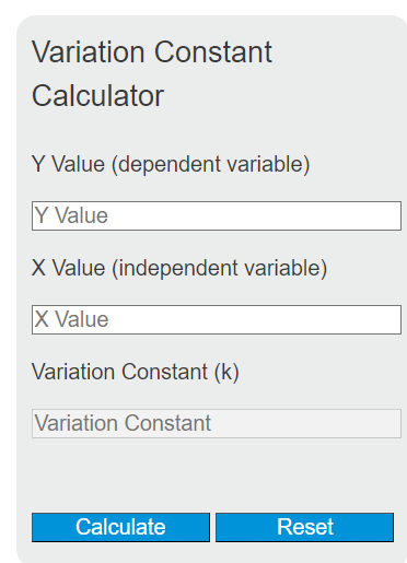 variation constant calculator