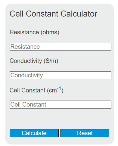 cell constant calculator