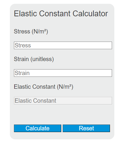 elastic constant calculator