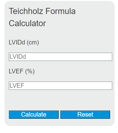 Teichholz Formula Calculator