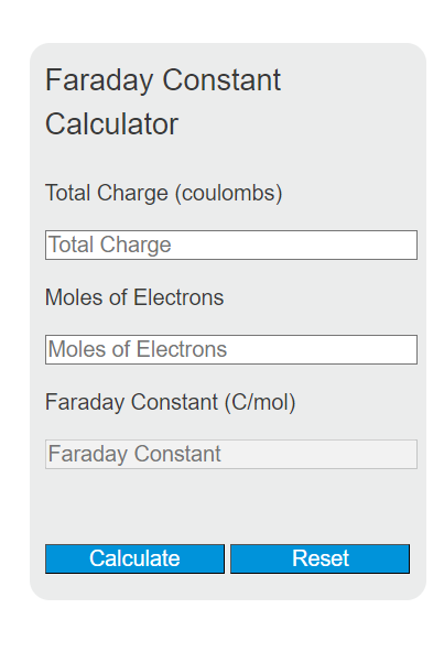faraday constant calculator
