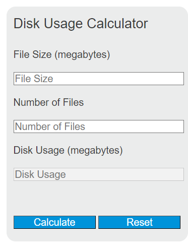 disk usage calculator