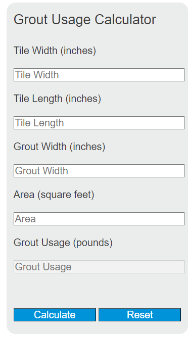 grout usage calculator