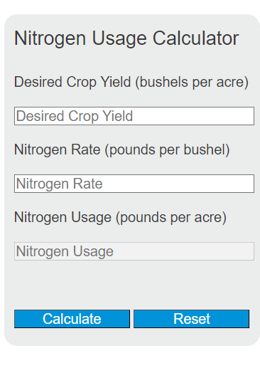 nitrogen usage calculator