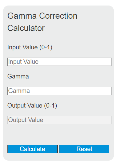 gamma correction calculator